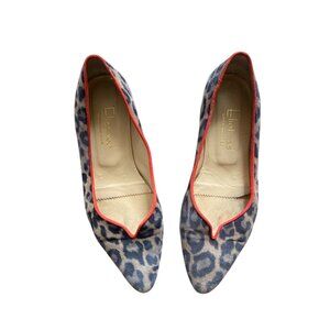 Eliot Zed Audrey Suede Leo Flat Shoes Leopard Print Leather Size 39 Suede